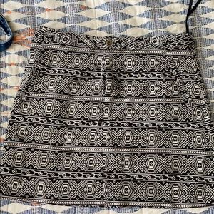 Black and white mini skirt